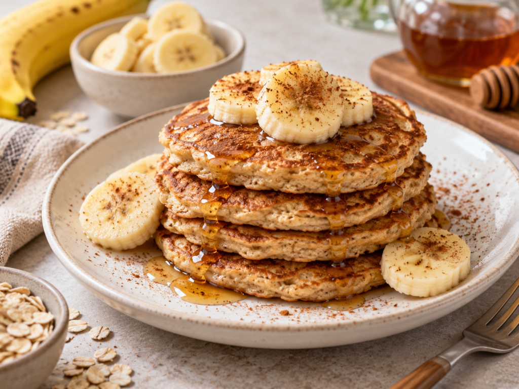 Tortitas de avena y plátano